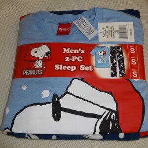 OFFICIAL PEANUTS MENS PAJAMAS 2-PEICE SIZE SMALL NWT